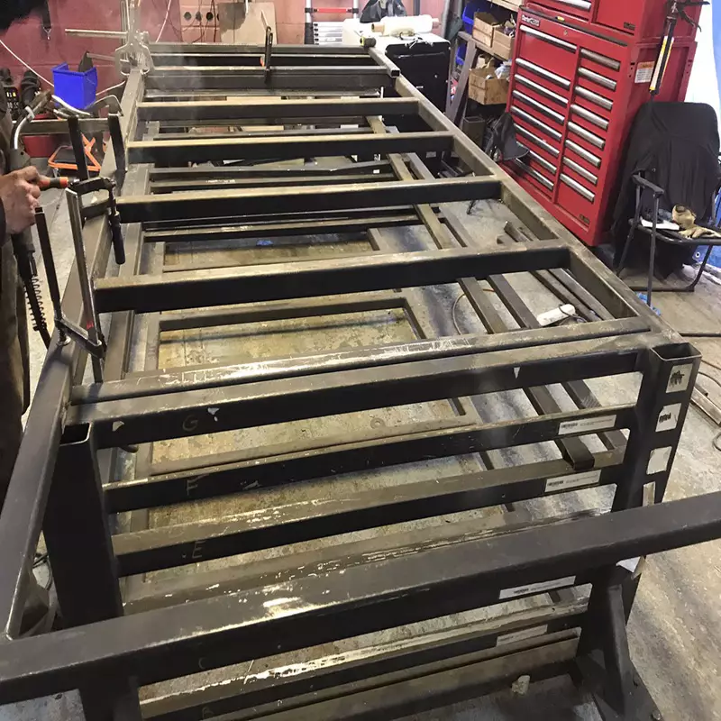 Sliding gate made from impregnated wood and steel frame – SK Welding project